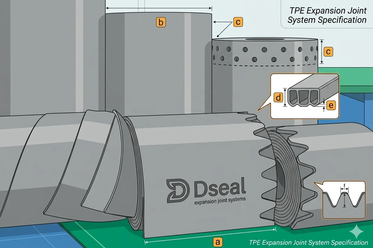 Dseal TPE expansion joint tape — section drawing